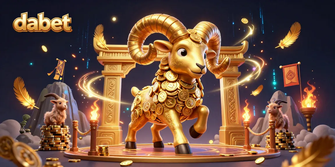 Join the excitement of dabet with a golden ram charging at a casino-themed arena.