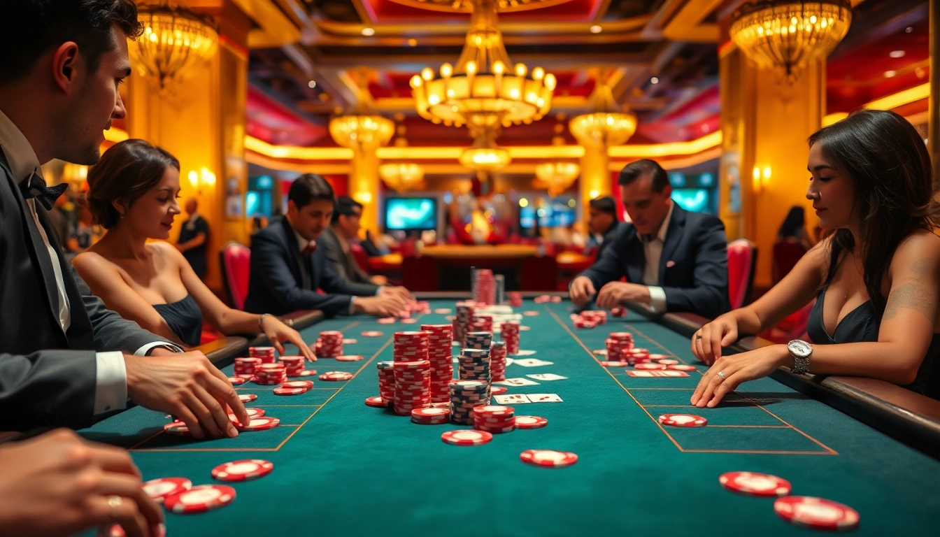 Tindakan pemain dengan pgbet link di meja kasino, menampilkan suasana permainan membuat ketegangan.