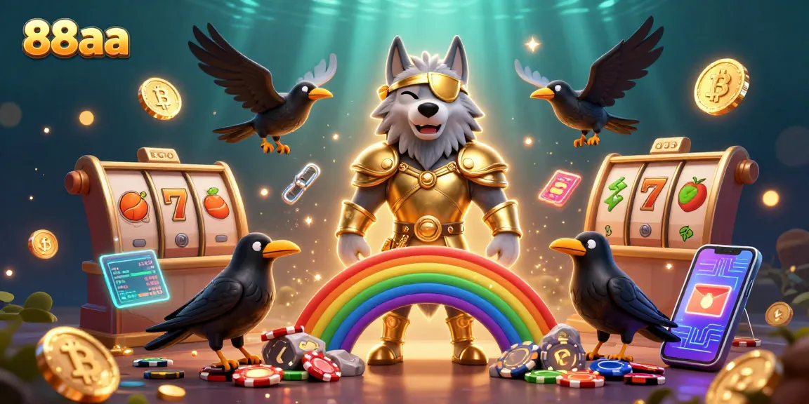 Play thrilling slots on 88aa with an enchanting 3D casino illustration featuring Odin and ravens.