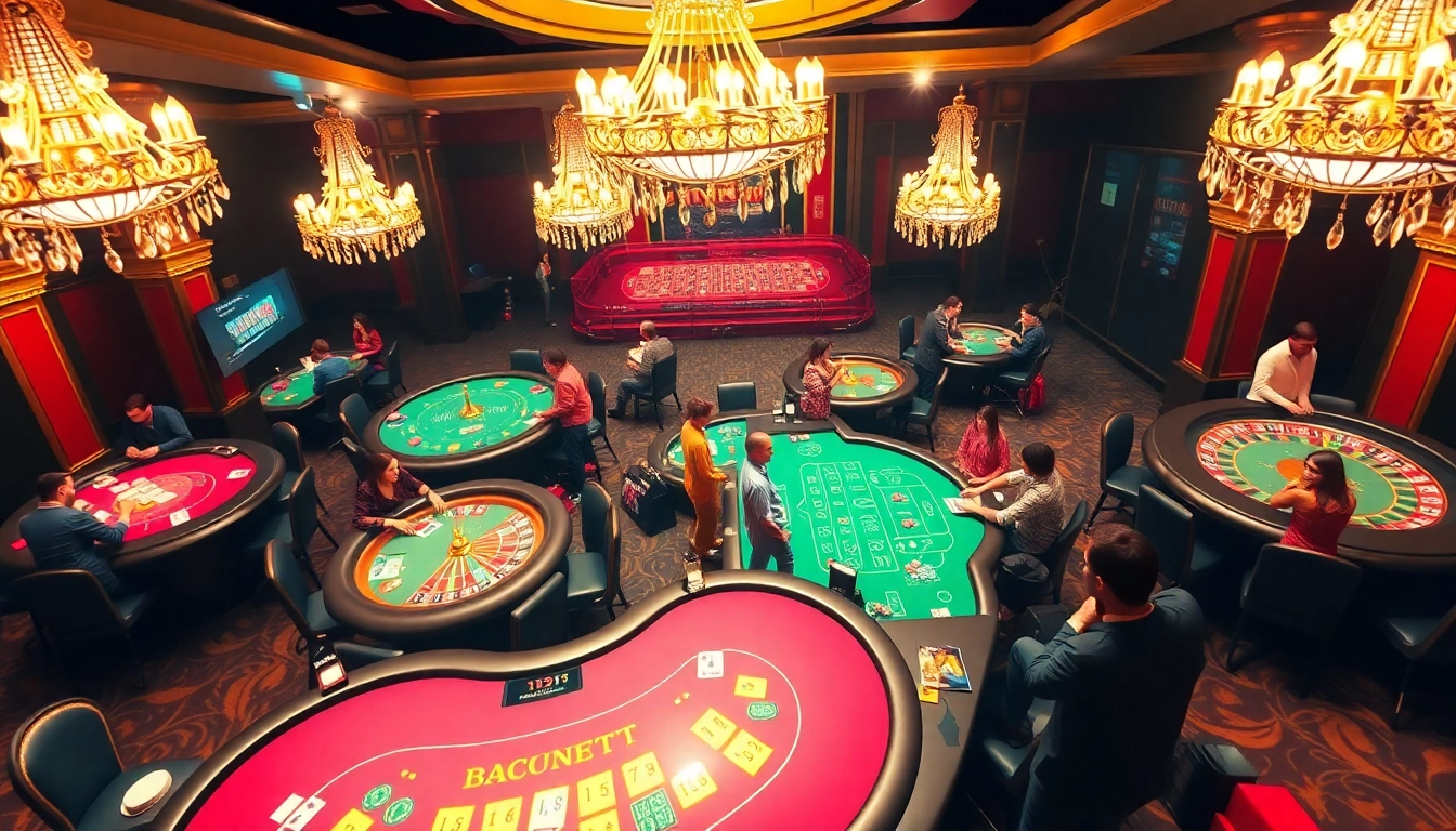 Experience the thrill of Bongdanet as players engage in intense baccarat and poker games in a luxurious casino setting.