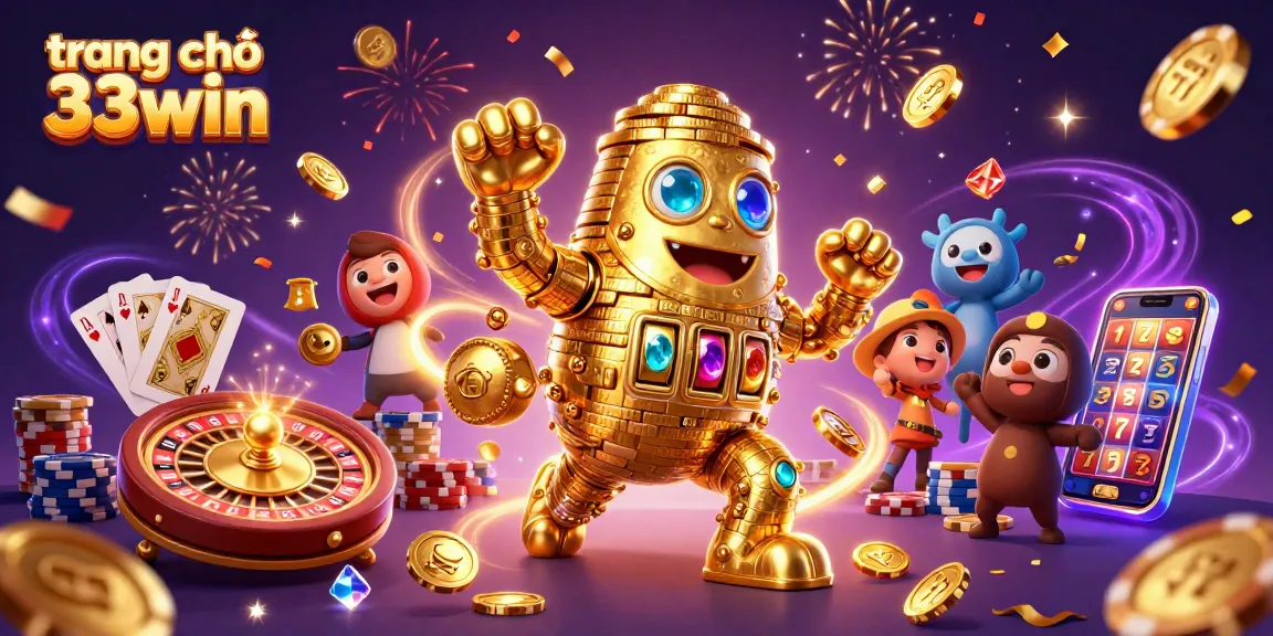 Experience the vibrant world of trang chủ 33win with a golden golem and casino action