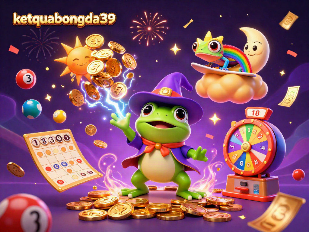 Experience the excitement with ketquabongda39 featuring a magical scene of a weather wizard and vibrant elements.