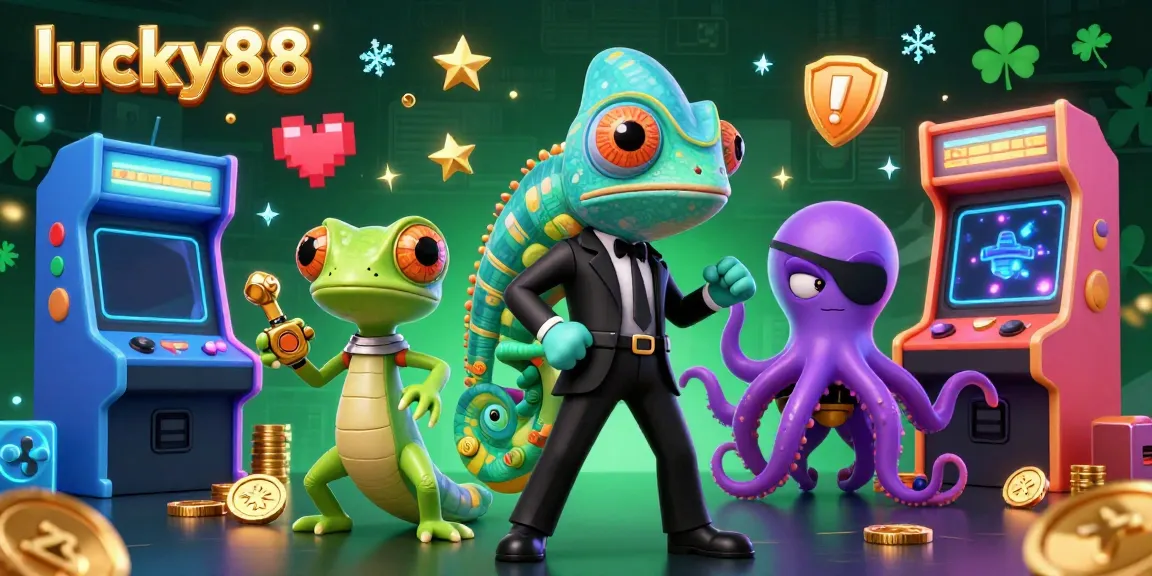 Experience lucky88 with vibrant gaming action, featuring casino elements and colorful characters in a dynamic 3D scene.