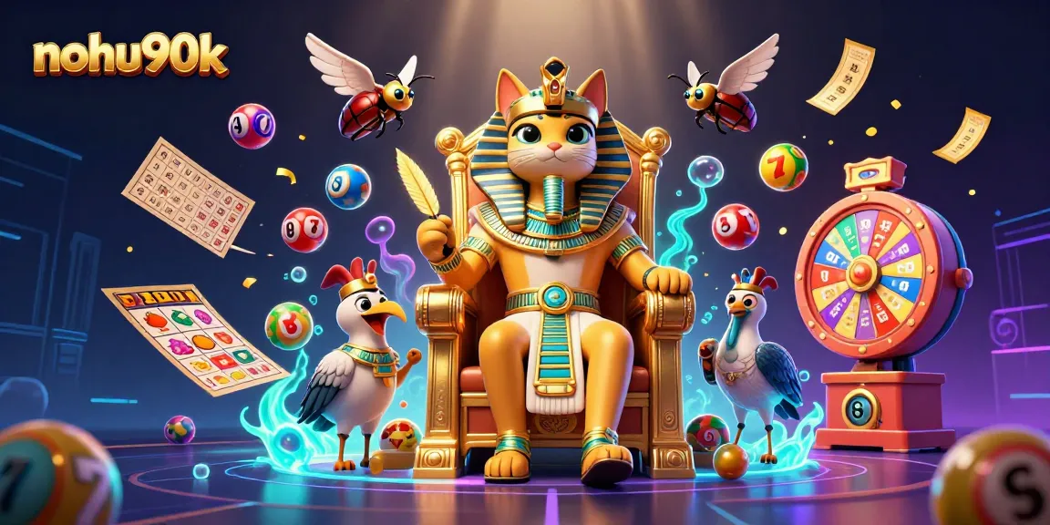 Nohu90k engages players with thrilling jackpots and colorful lottery excitement in this vibrant casino illustration.