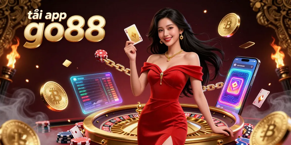 Experience the thrill of tải app go88 with a stunning casino scene featuring a beautiful woman and golden roulette.