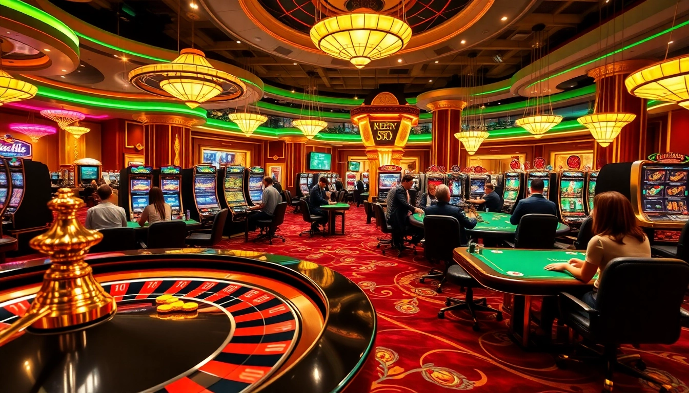 Keonhacai5 offers an elite casino gambling experience with players engaged at vibrant roulette tables.