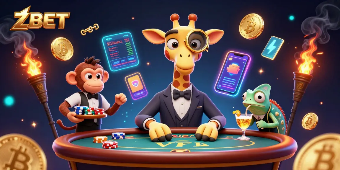 ZBET engages players with a high-stakes game scene featuring vibrant casino elements.