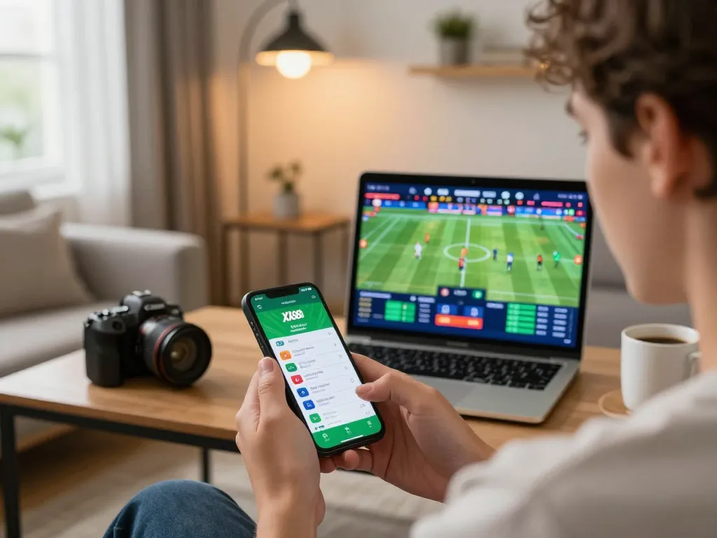 Engage with sports betting on the XX88 app while enjoying a cozy home atmosphere.