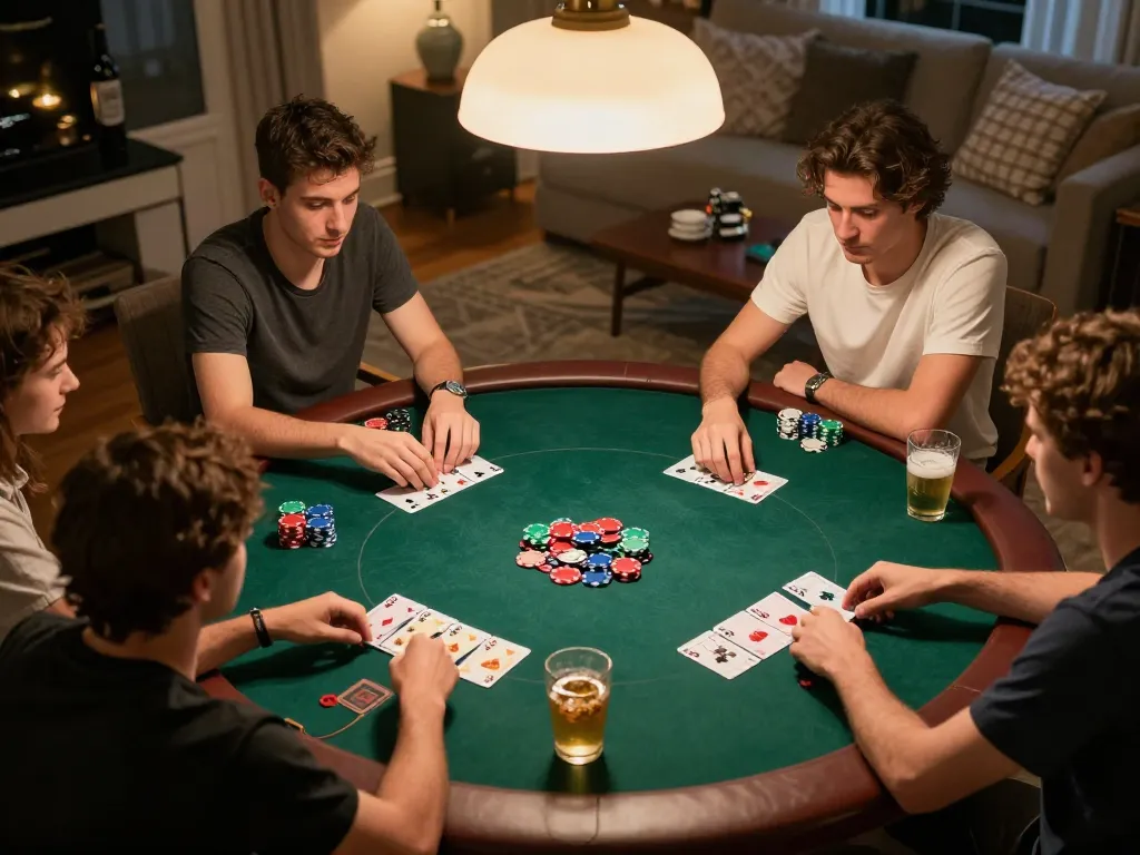 Play poker with friends at home while using rikvip app for online casino games.