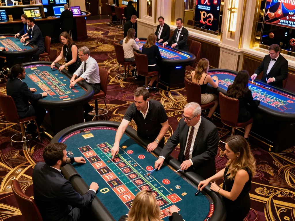 Link Jun88 showcases thrilling roulette games with players eagerly placing bets in a vibrant casino environment.