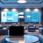 Interactive showcase of Crushon AI chat app in a vibrant tech setting, focusing on personalized AI chat experiences.