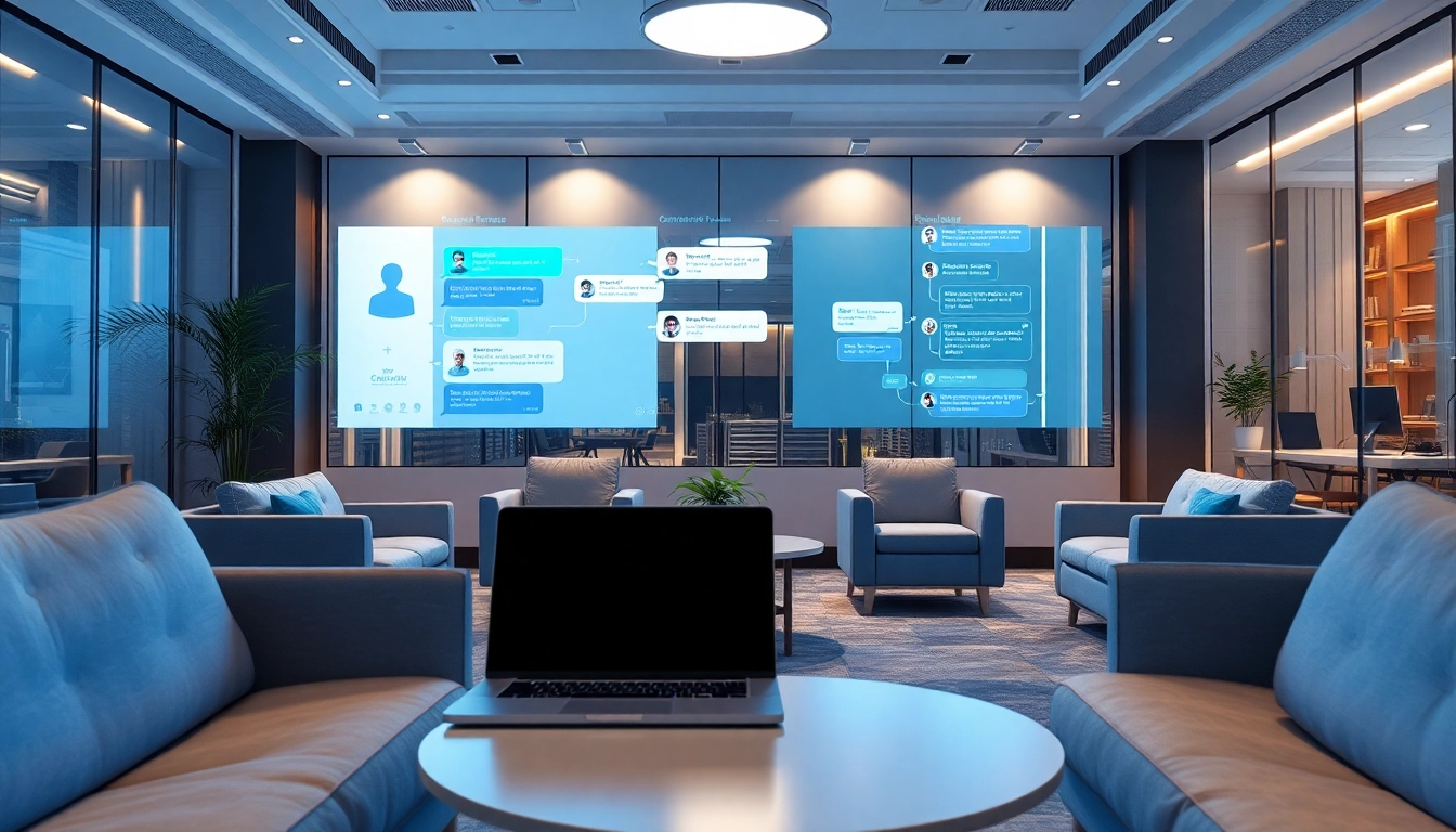 Interactive showcase of Crushon AI chat app in a vibrant tech setting, focusing on personalized AI chat experiences.