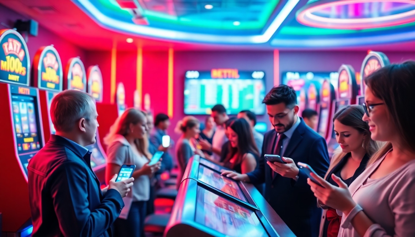 Players enjoying ggwin's online gaming experience in a vibrant virtual casino environment.